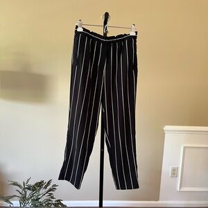 Navy and White Striped Summer Pants